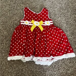 12m Girls Red Polka Dot Toddler Boutique Dress